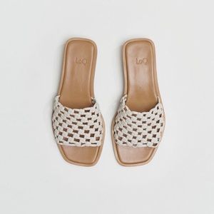 ISO loq salina flat woven sandal slide in sal